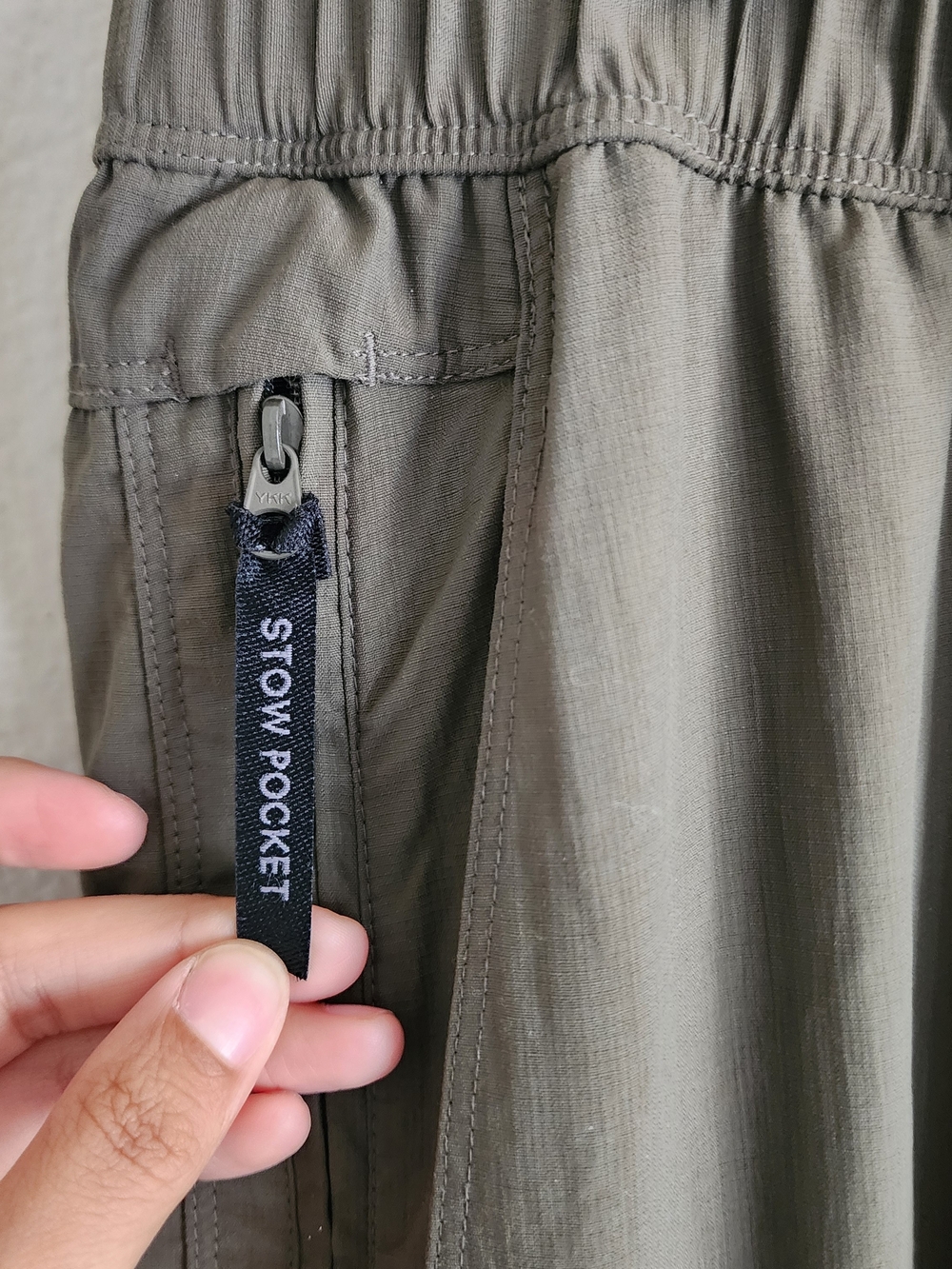The North Face Mens Large Olive Green Stow Pocket Nylon Hiking Cargo Pants - Picture 6 of 12